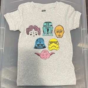 Star Wars Kids Gray T-Shirt with Colorful Characters 3T
